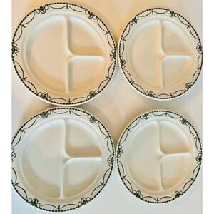 Set of 4 Warwick China Adam Pattern Divided Plate 9 1/2"